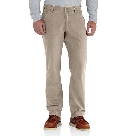 Carhartt Rugged Flex Relaxed Fit Canvas Work Pants Tan Khaki Mens 36x32 Workwear - Picture 1 of 14